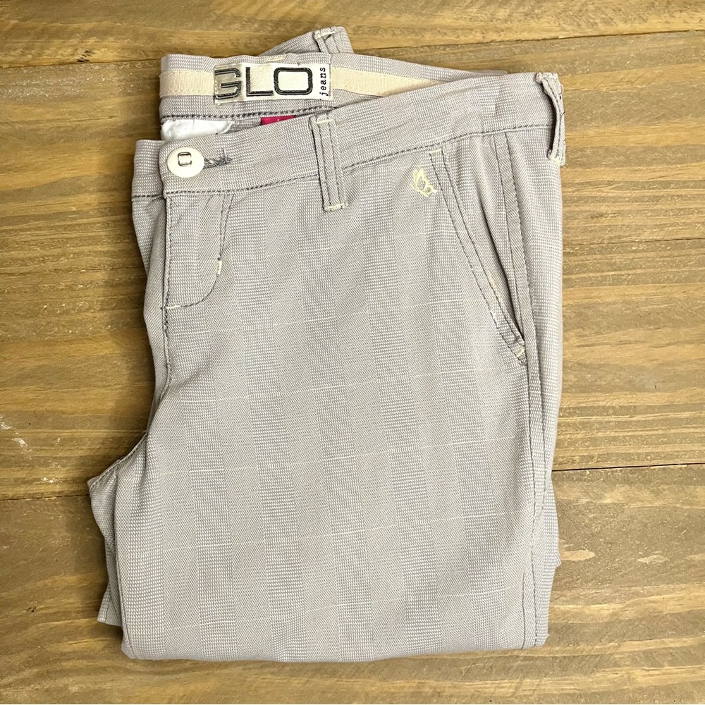GLO JLo Plaid Khaki Low Rise Flare Stretch Dress Pants Jr Sz 5 VTG Y2K 90s 00s